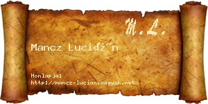 Mancz Lucián névjegykártya